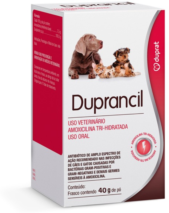 Antibiótico Duprat Duprancil Amoxicilina Tri-Hidratada para Cães e Gatos - 40 g