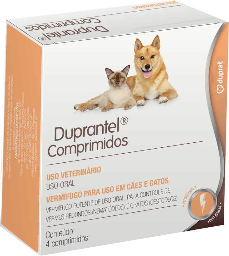 Vermífugo Duprat Duprantel Comprimidos para Cães e Gatos - 4 Comprimidos