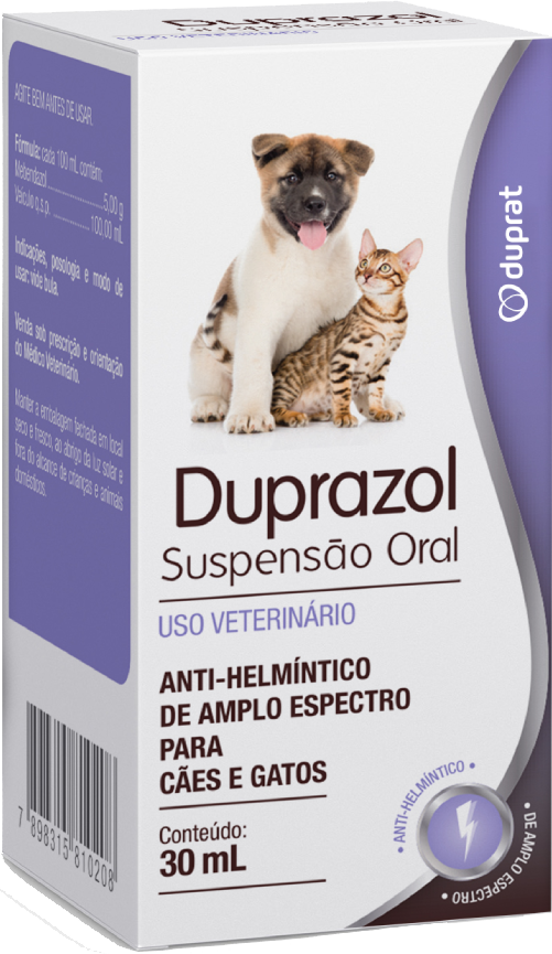 Anti-Helmintico Duprat Duprazol para Cães e Gatos - 30 mL