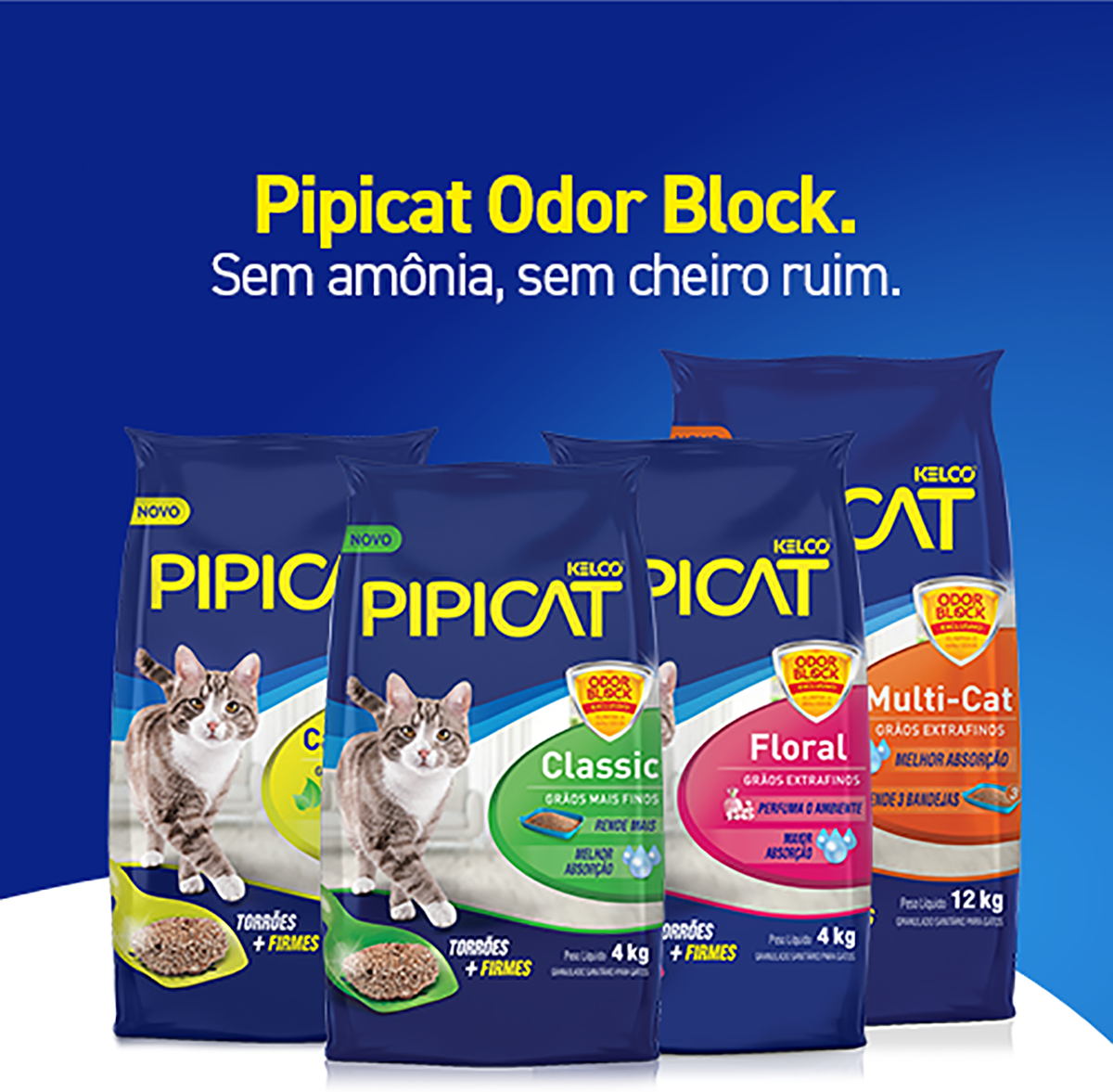 Areia Sanitária Multicat Pipicat - 12Kg