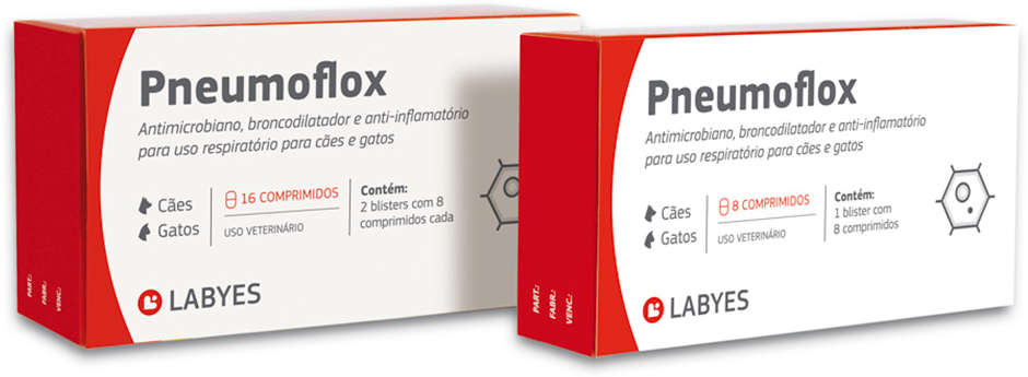 Antibiótico Labyes Pneumoflox para Cães e Gatos- 8 Cápsulas