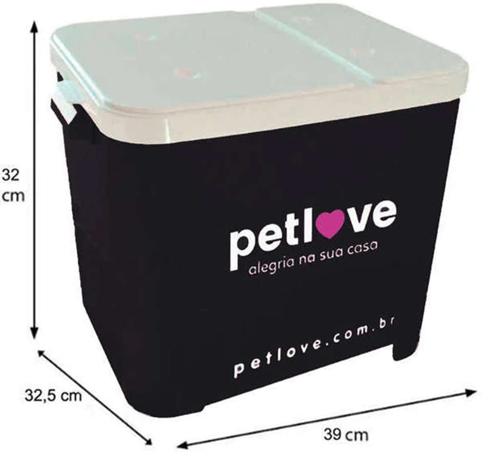 Porta Ração Petlove Preto - 15Kg
