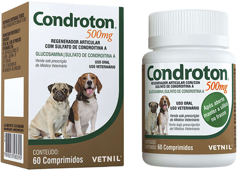 Regenerador Articular Vetnil Condroton 60 Comprimidos - 500 mg