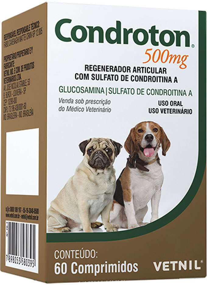 Regenerador Articular Vetnil Condroton 60 Comprimidos - 500 mg