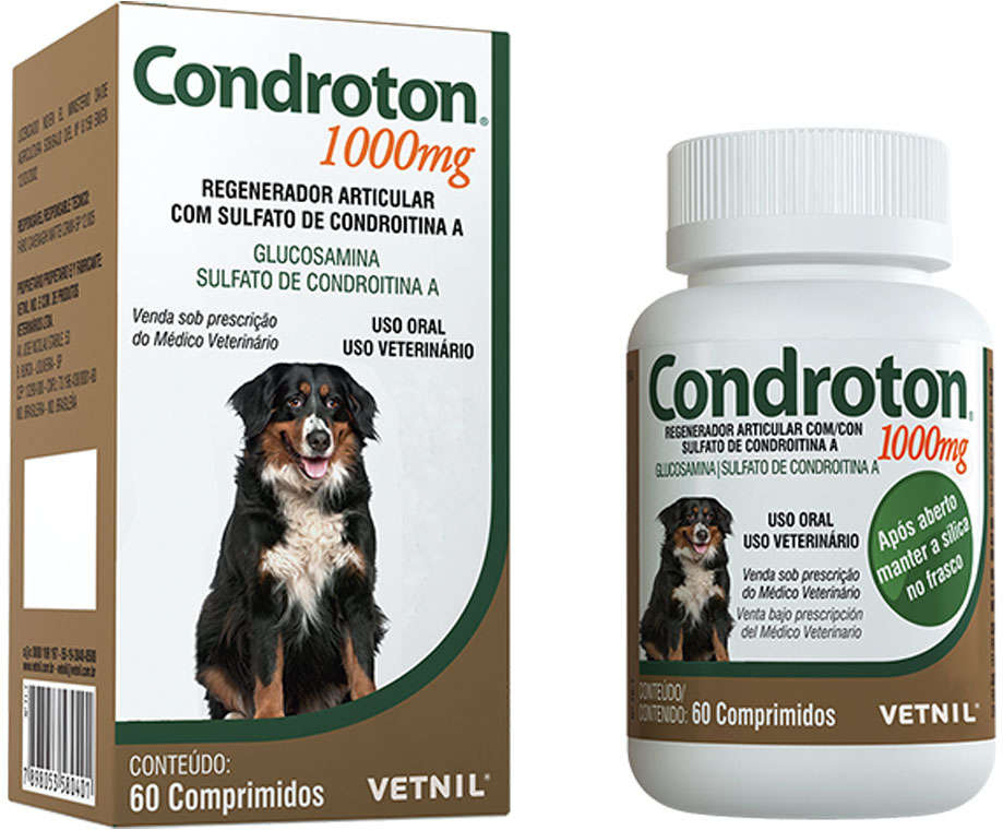 Regenerador Articular Vetnil Condroton 60 Comprimidos - 1000 mg