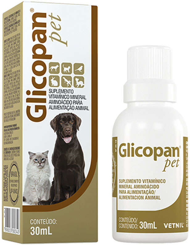 Suplemento Vitamínico Vetnil Glicopan Pet Gotas - 30 mL