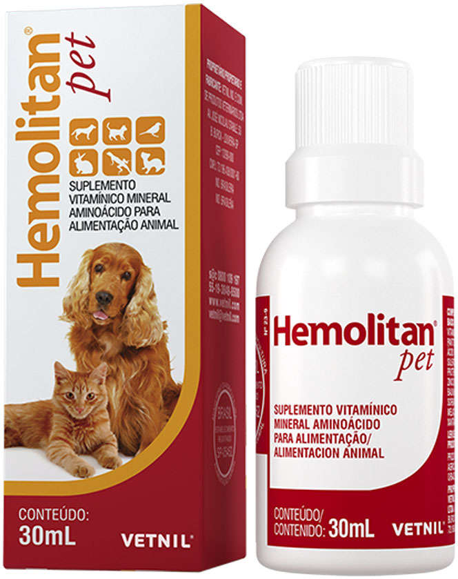 Suplemento Vitamínico Hemolitan Pet Gotas - 30 mL