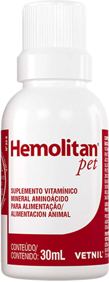 Suplemento Vitamínico Hemolitan Pet Gotas - 30 mL