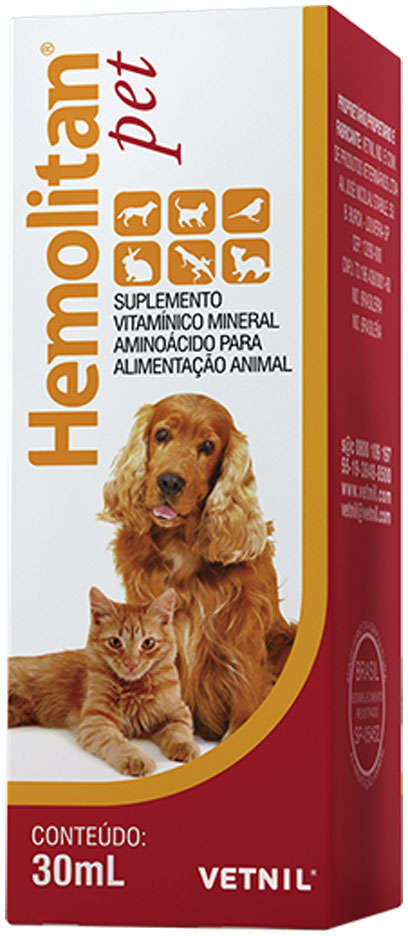 Suplemento Vitamínico Hemolitan Pet Gotas - 30 mL