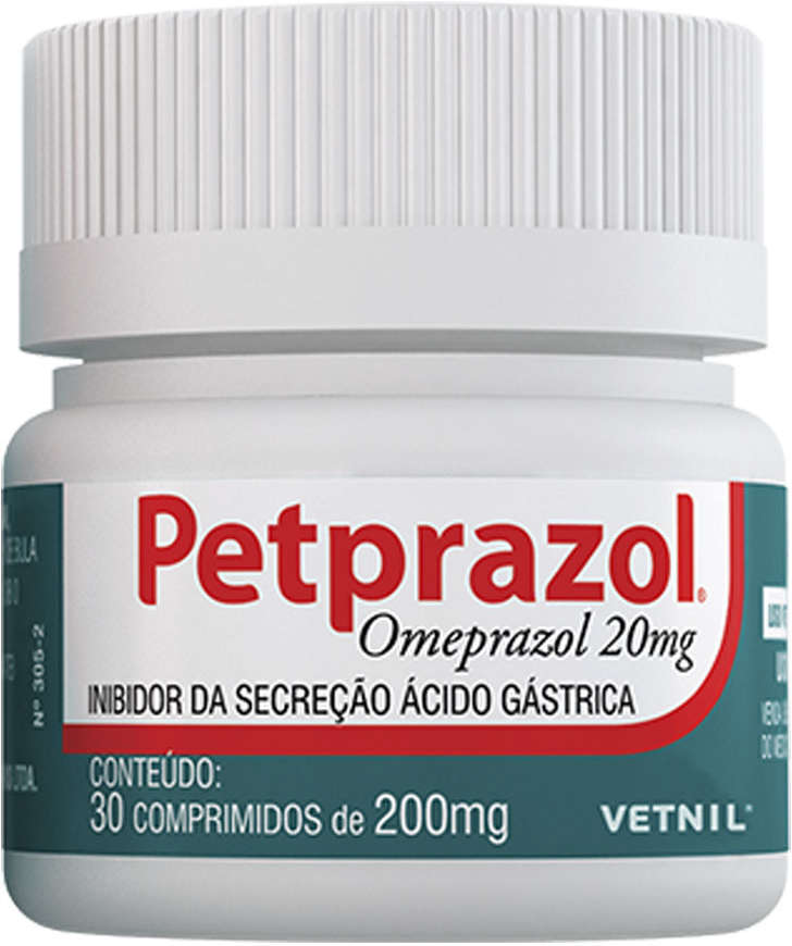 Inibidor de Secreção Ácido-Gástrica Vetnil Petprazol 20 mg - 30 Comprimidos