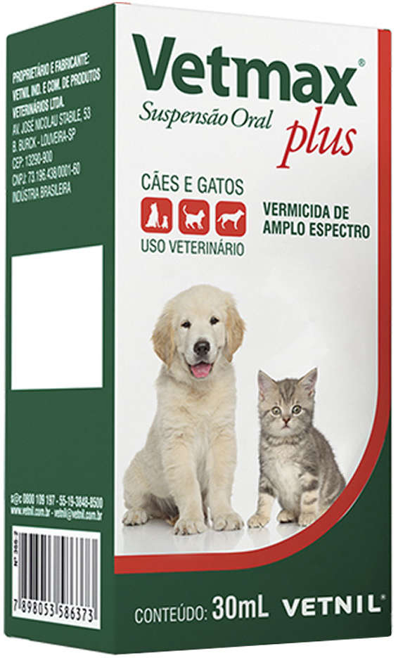 Vermífugo Univet Vetmax Plus Suspensão - 30 mL