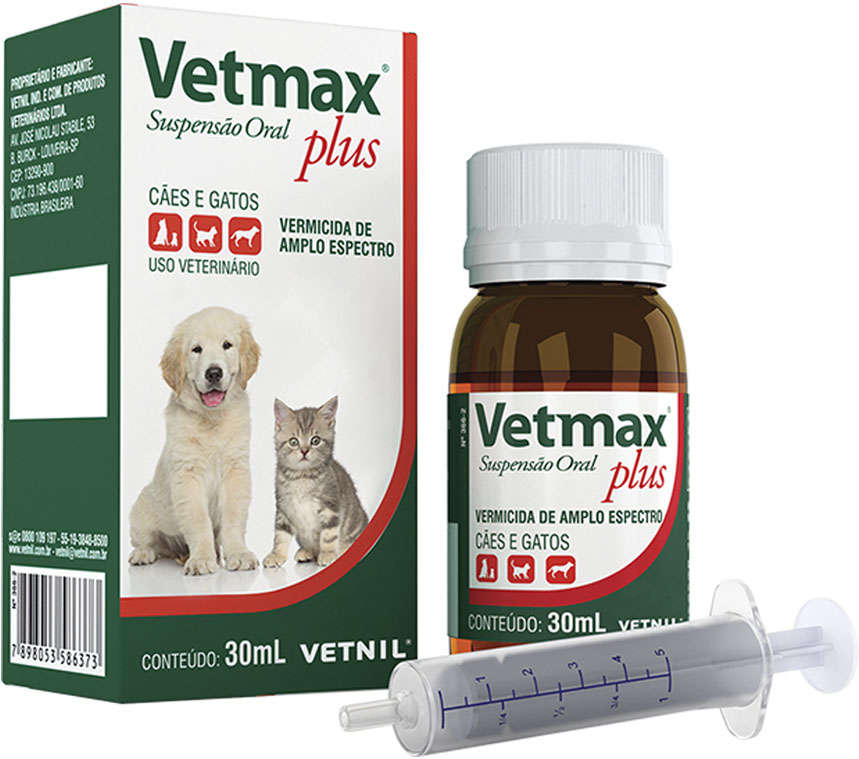 Vermífugo Univet Vetmax Plus Suspensão - 30 mL