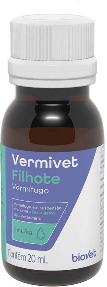 Vermífugo Biovet Vermivet Filhotes para Cães e Gatos - 20 mL