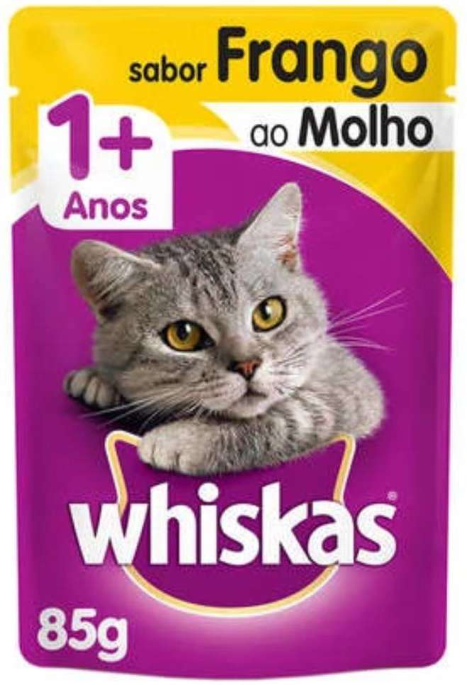 Kit Ração Úmida Whiskas Sachê Frango ao Molho para Gatos Adultos - 20 Unidades