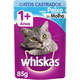 Kit Ração Úmida Whiskas Sachê Peixe ao Molho para Gatos Adultos Castrados - 20 Unidades