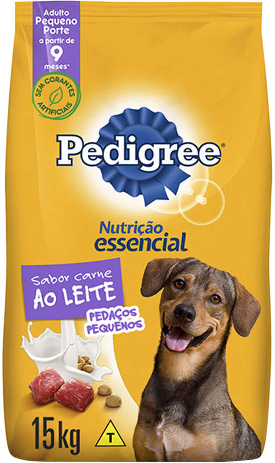 Ração Seca Pedigree Nutrição Essencial Carne ao Leite para Cães Adultos - 15Kg