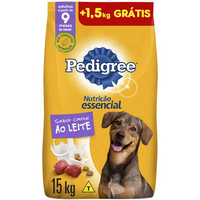 Ração Seca Pedigree Nutrição Essencial Carne ao Leite para Cães Adultos