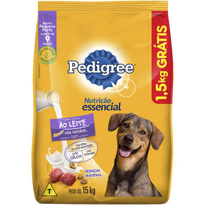 Ração Seca Pedigree Nutrição Essencial Carne ao Leite para Cães Adultos