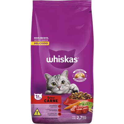 Ração Whiskas Carne para Gatos Adultos