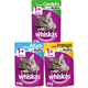 Kit Whiskas Sachê Gatos Adultos Frango + Atum + Cordeiro - 40 Unidades