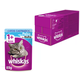 Kit Ração Úmida Whiskas Sachê Peixe ao Molho para Gatos Adultos Castrados - 20 Unidades