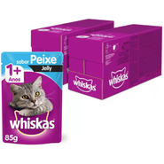 Kit Ração Úmida Whiskas Sachê Peixe Jelly para Gatos Adultos - 40 Unidades