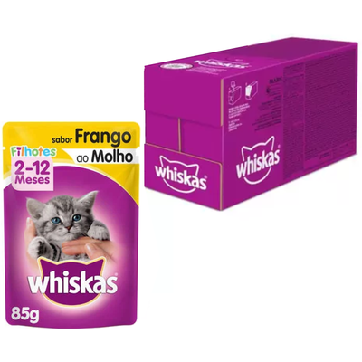 Ração Úmida Whiskas Sachê Frango ao Molho para Gatos Filhotes