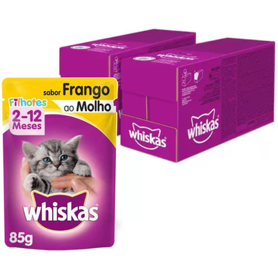 Ração Úmida Whiskas Sachê Frango ao Molho para Gatos Filhotes