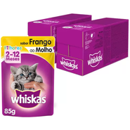 Kit Ração Úmida Whiskas Sachê Frango ao Molho para Gatos Filhotes - 40 Unidades