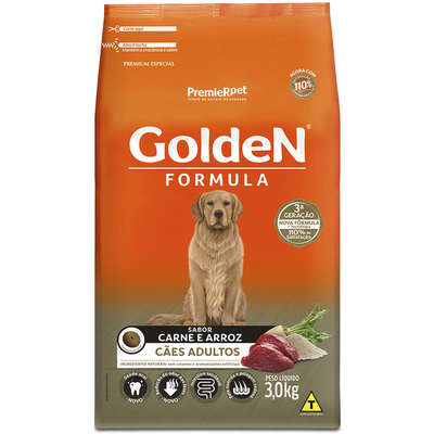 Ração Seca PremieR Pet Golden Formula Carne e Arroz para Cães Adultos