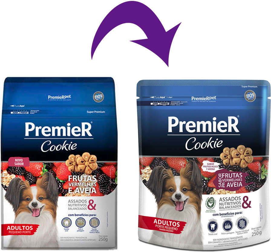 Biscoito PremieR Cookie para Cães Adultos Porte Pequeno Sabor Frutas Vermelhas - 250g