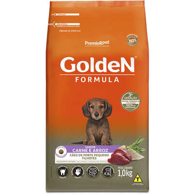 Ração Seca PremieR Pet Golden Formula Carne e Arroz para Cães Filhotes de Raças Pequenas