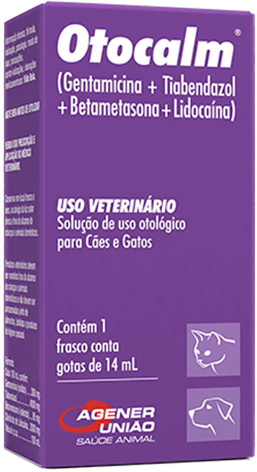 Otocalm Agener União Solução Otológico para Cães e Gatos - 14 mL