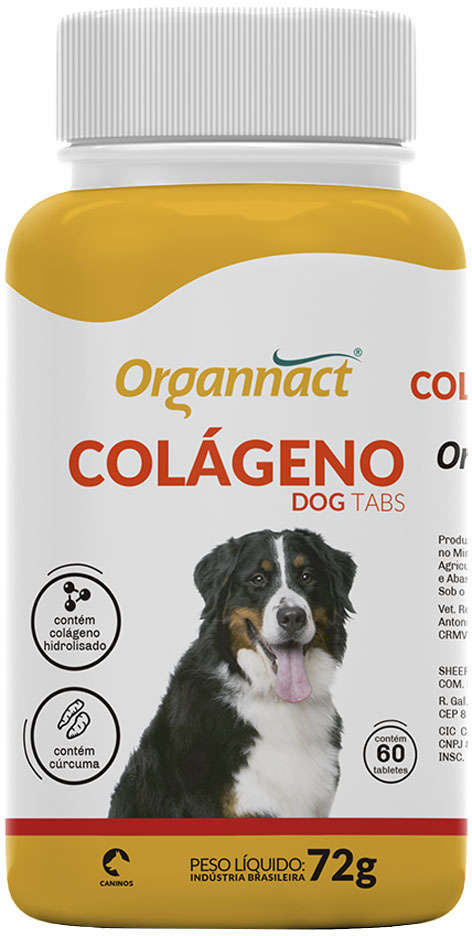 Suplemento Aminoácido Organnact Colágeno Dog Tabs - 72 g
