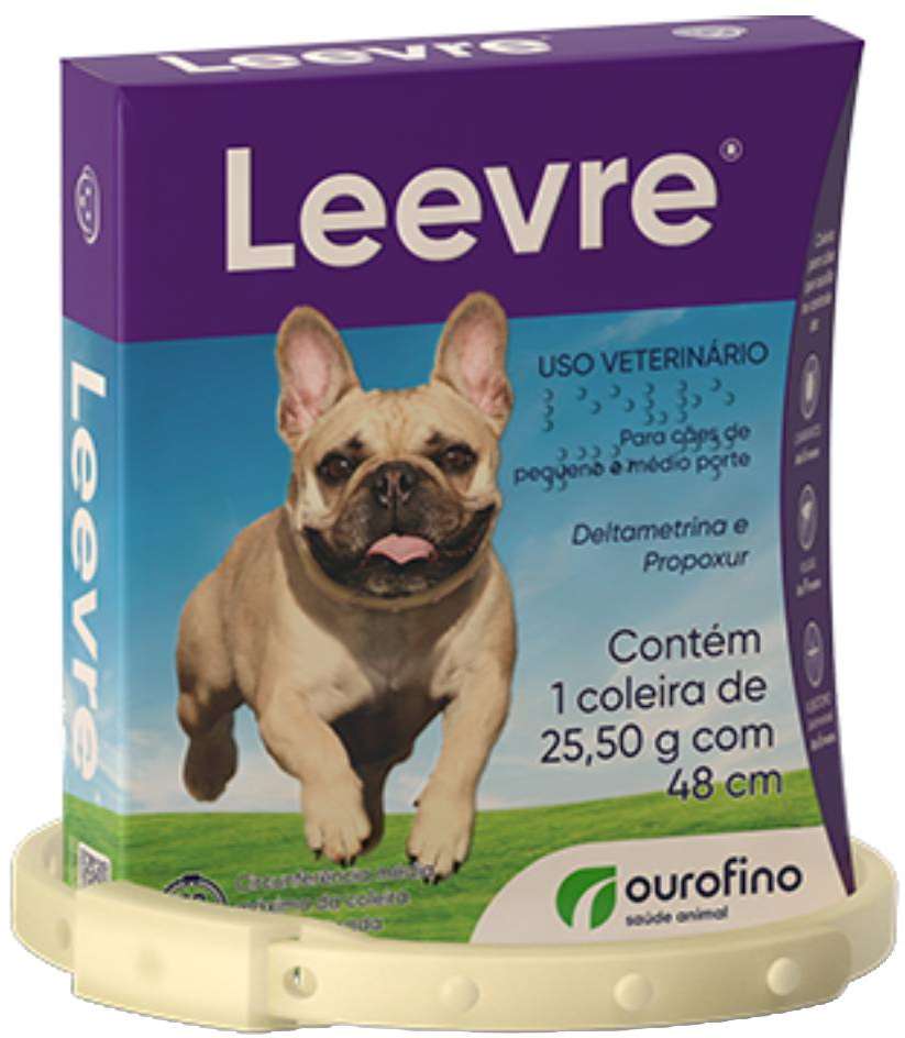 Coleira Antipulgas Ourofino Leevre para Cães de Pequeno Porte - 48 cm