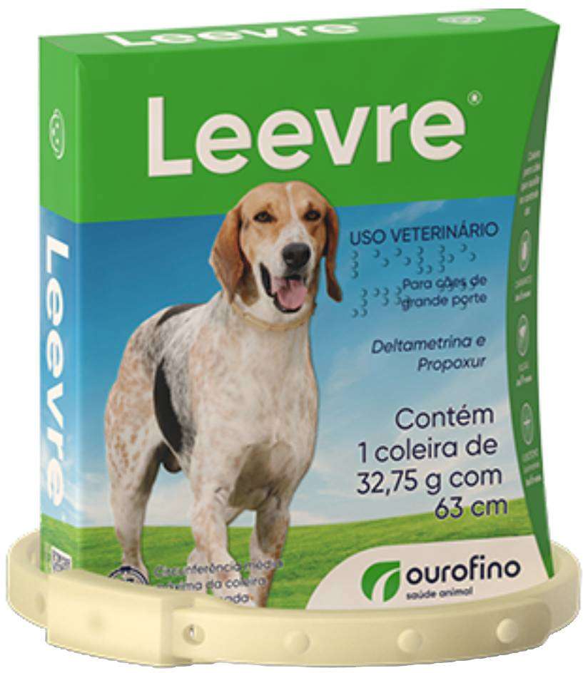 Coleira Antipulgas Ourofino Leevre para Cães de Grande Porte - 63 cm