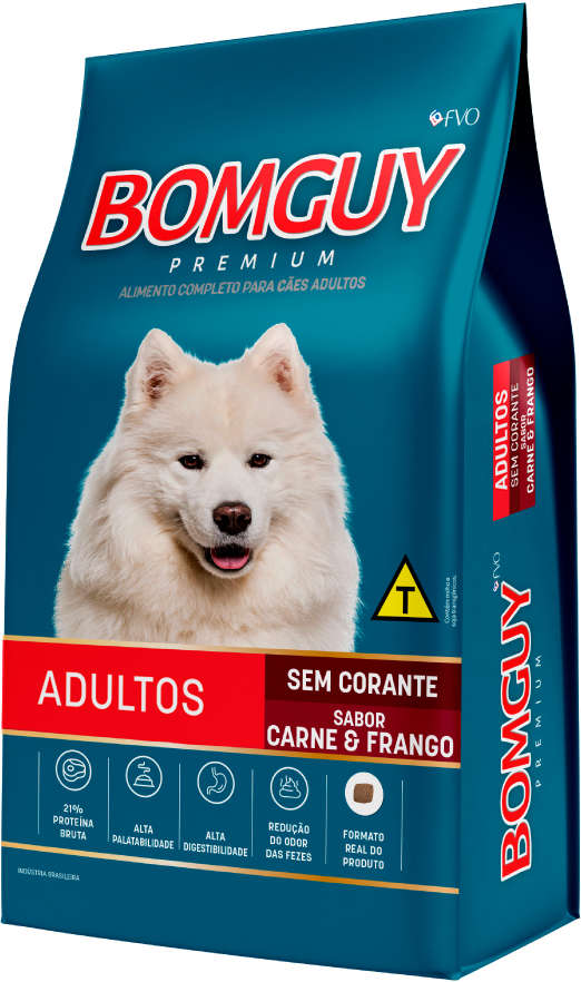 Ração Seca Bomguy Carne e Frango para Cães Adultos - 25Kg
