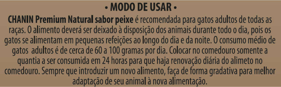 Ração Seca Chanin Natural Peixe para Gatos Adultos - 10,1Kg
