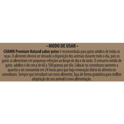 Ração Seca Chanin Natural Peixe para Gatos Adultos