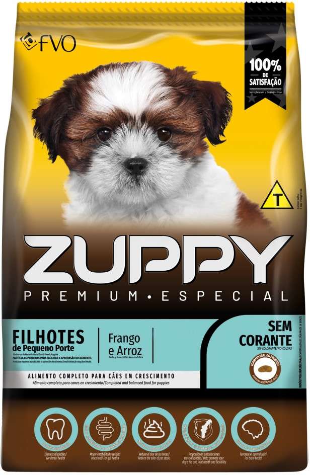 Ração Seca Zuppy Frango e Arroz para Cães Filhotes de Porte Pequeno - 10,1Kg