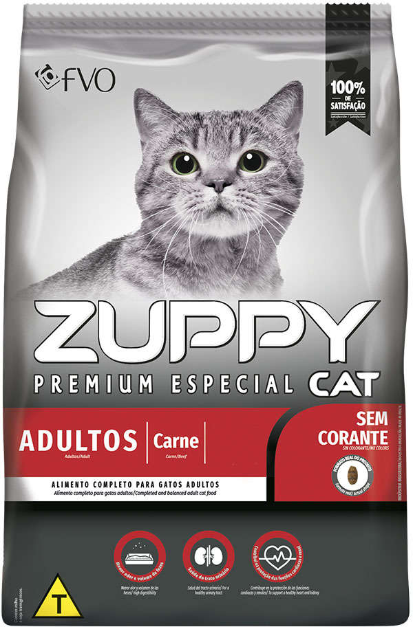 Ração Seca Zuppy Carne para Gatos Adultos - 10,1Kg
