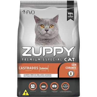 Ração Seca Zuppy Salmão para Gatos Adultos Castrados