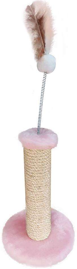 Brinquedo Arranhador Sisal Pelúcia com Mola Rose - Tam. P