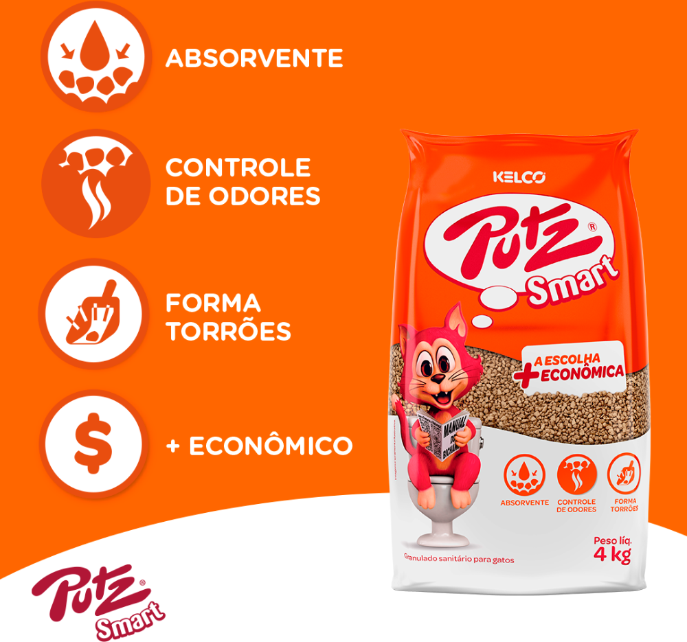 Granulado Sanitário Kelco Putz Smart - 4Kg