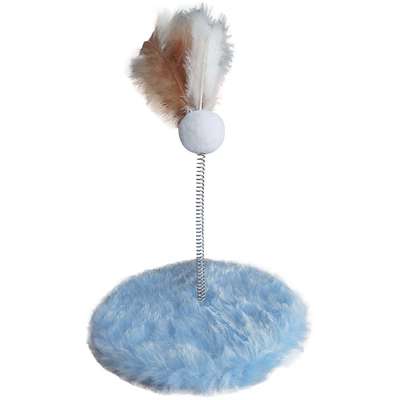 Brinquedo Arranhador Pelúcia Redondo Azul