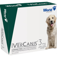 Antiparasitário World Veterinária IverCanis 3 mg para Cães de 15Kg - 4 Comprimidos
