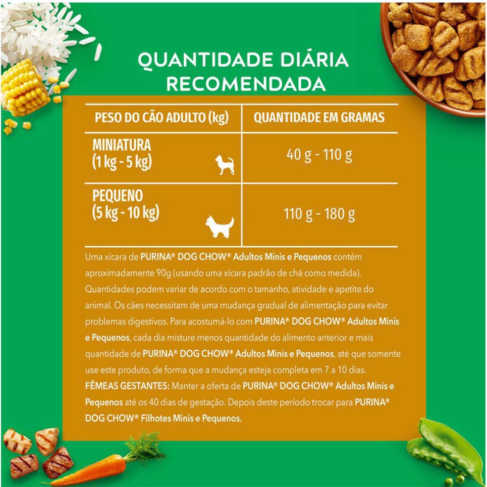 Ração Seca Nestlé Purina Dog Chow Extra Life Carne, Frango e Arroz Cães Adultos Raças Minis e Pequenas - 15Kg