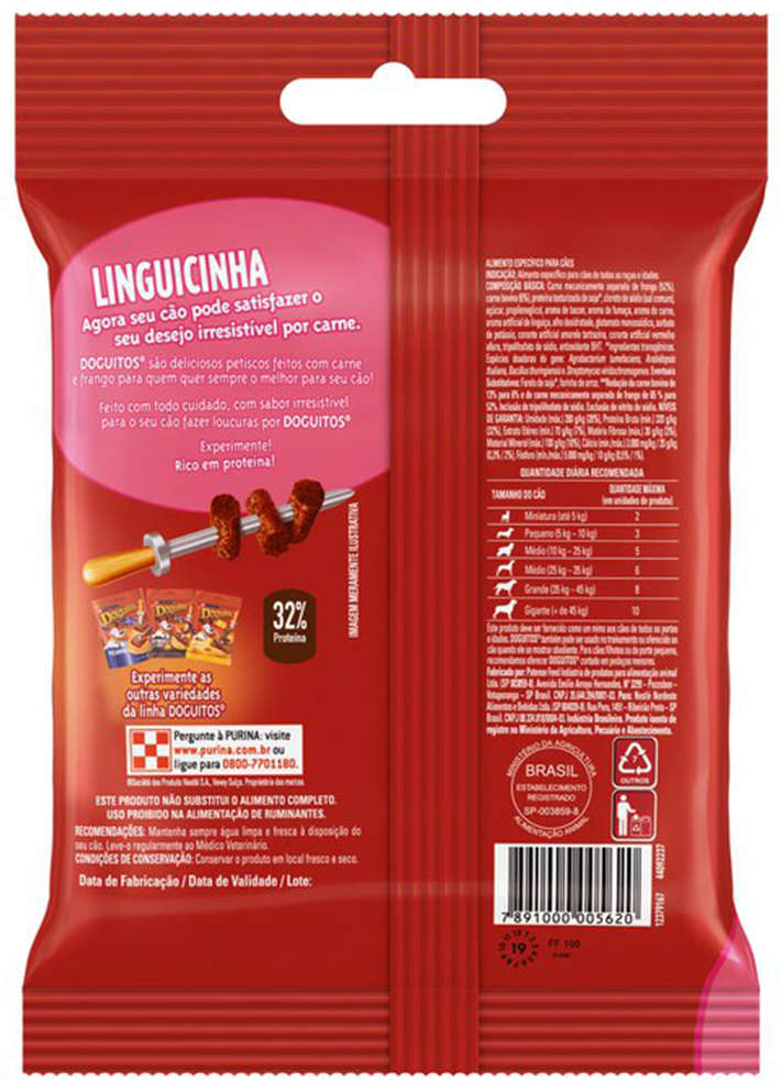 Petisco Purina Doguitos para Cães Sabor Linguiça - 45g