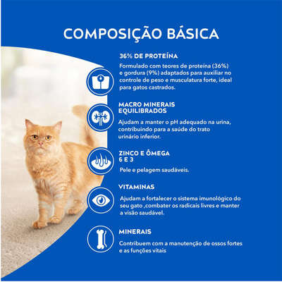 Ração Nestlé Purina Cat Chow para Gatos Castrados