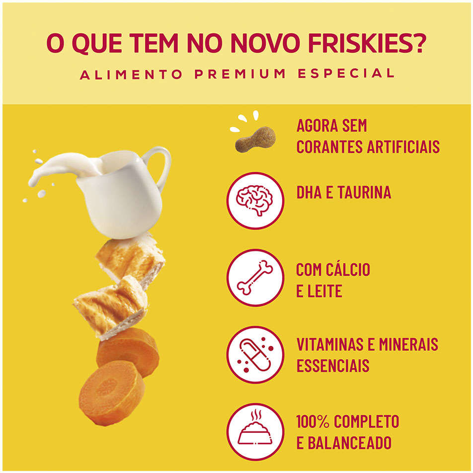 Ração Seca Nestlé Purina Friskies Frango, Leite e Cenoura para Gatos Filhotes - 10,1Kg
